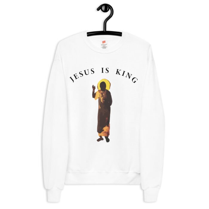 Jesus Is King Printed White Sweatshirt