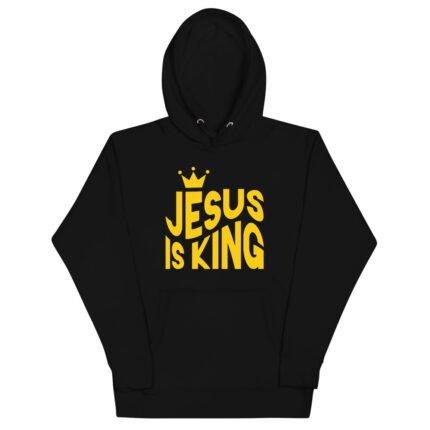 Jesus is King Yellow Print Hoodie